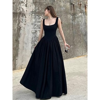 Đầm 2 dây bản to dáng dài bồng xòe YIMI Váy nữ dáng dài bồng xòe hottrend
