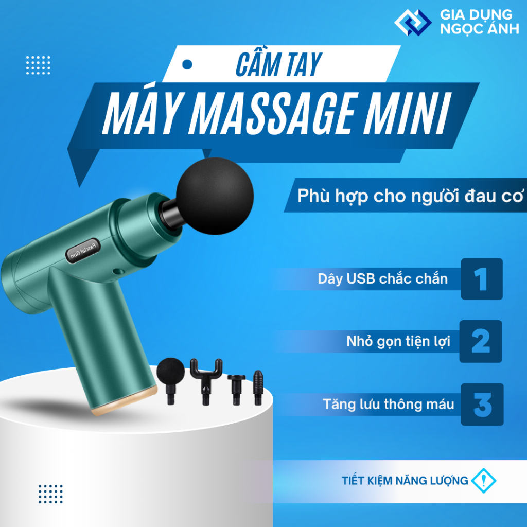 Máy Massage đấm lưng cầm tay mini trị liệu cổ vai gáy 6 cấp độ chuyên sâu bảo hành 12 tháng
