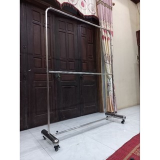 Sào 2 tầng inox siêu chắc chắn cao 1m8/2m x 1m2/1m4 dày dặn chắc chắn, không gỉ có bánh xe di chuyển