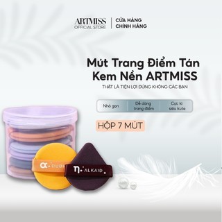Mút Trang Điểm Artmiss Tán Kem Nền, Dụng cụ 7 mút trang điểm tiện dụng (Mix màu)