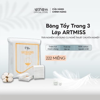 Bông Tẩy Trang  3 Lớp ARTMISS 100% Cotton Pads Box 222 Miếng