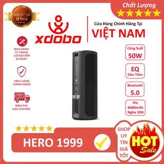 Loa bluetooth 5.0 xdobo hero 1999 công suất 50w, chống nước ipx7, pin 6600mah hỗ trợ thẻ tf, usb, aux - bh 12 tháng