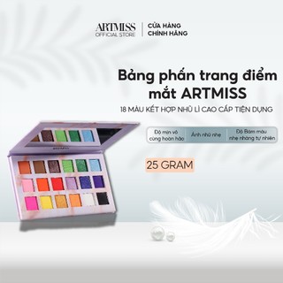 Bảng phấn trang điểm mắt ARTMISS 18 màu kết hợp nhũ lì cao cấp tiện dụng 25g