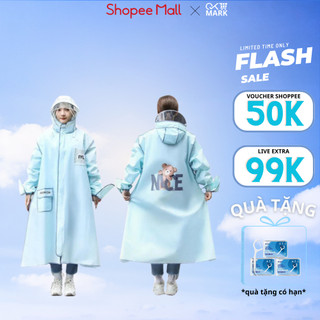 ( Loại 1) Áo mưa măng tô mẫu mới 2023 - áo mưa nữ có khoá kéo tiện lợi hình gấu Nice thiết kế mới nhất