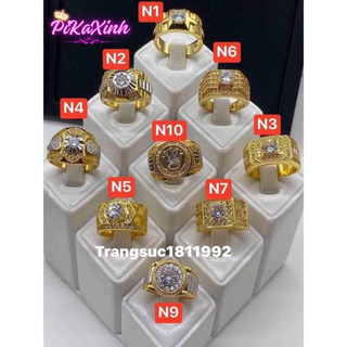 nhẫn nam mạ vàng sáng bóng giống như thật