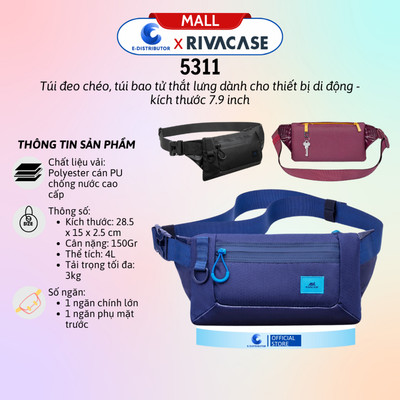 [HỎA TỐC] Túi đeo thắt lưng Rivacase 5311 - Kích thước 7.9" - Hàng chính hãng - Bảo hành 24 tháng