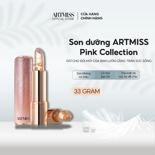 Son dưỡng ARTMISS Pink Collection tinh chất vàng 24K không màu giúp mềm môi, mướt môi 33g