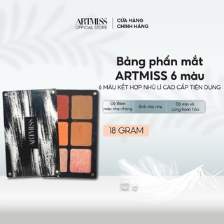 Bảng phấn mắt ARTMISS 6 màu kết hợp nhũ lì cao cấp tiện dụng 18g