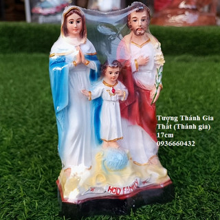 Tượng gia đình Thánh gia mini cao 15cm hoặc 17cm composite trang trí xe hơi để bàn