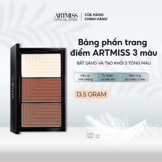 Bảng phấn trang điểm ARTMISS 3D highlight power má hồng, bắt sáng và tạo khối 3 tông màu  13,5g
