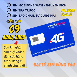 Sim mobifone số đẹp vip đầu cổ 09, đuôi abab dễ nhớ, phong thủy tốt, sim trả trước, giá rẻ