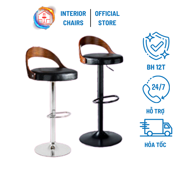 Ghế Quầy Bar Chính Hãng Ghế Phòng Trà Sang Trọng, Lớp Da Bóng Dễ Vệ Sinh, Chân Inox Nhập Khẩu USA Chắc Chắn, Sang Trọng