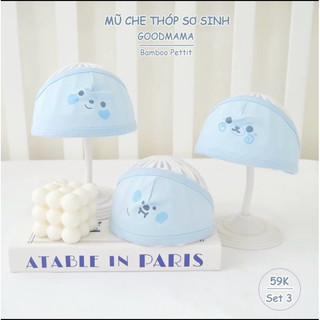  Set 3 mũ che thóp cho bé sơ sinh mùa hè thoáng khí, thấm hút mồ hôi, siêu mỏng mát