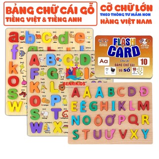 Bảng Chữ Cái Số Nổi Bằng Gỗ Giúp Bé Vừa Học Tiếng Việt Tiếng Anh Cỡ Chữ Lớn Chuẩn Đồ Chơi Mầm Non