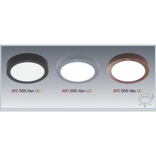 Đèn led ốp nổi chính hãng anfaco màu đen, xám, nâu afc-555/6w, afc-555/12w, afc-555/18w, afc-555/22w