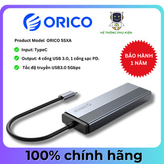 Đế cắm đa năng 5 trong 1 cổng type c orico 5sxa hàng chính hãng