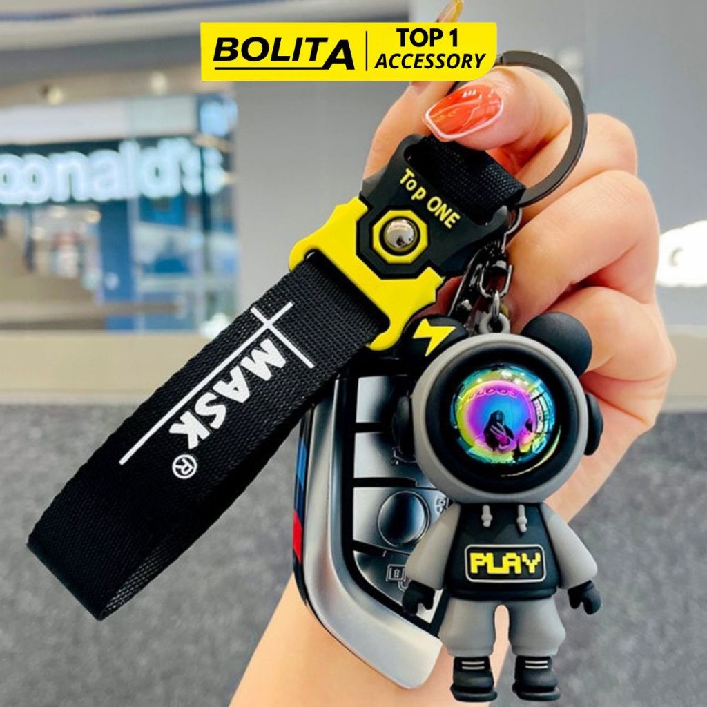 Móc khóa xe máy phi hành gia cute dễ thương, móc chìa khoá xe máy, ô tô phụ treo balo túi xách tiện lợi hot trend Bolita