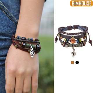 Vòng Tay BIMHOUSE, Vòng Đeo Tay Da Handmade Mix Hạt Cườm Phong Cách Retro