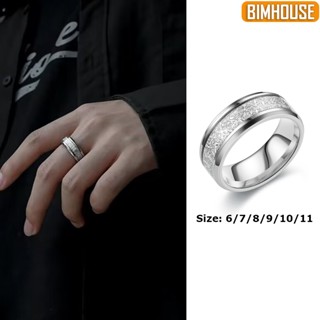 Nhẫn nam BIMHOUSE, Nhẫn titan rime vân băng ICE không gỉ thời trang cá tính