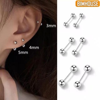 Cặp bông tai BIMHOUSE, khuyên tai nam nữ titan đầu tròn bi thời trang phong cách hàn quốc (2 chiếc)