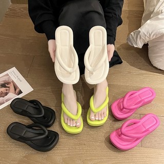 Dép xỏ ngón nữ chất liệu Eva, đế cao 5cm, đi chơi, đi biển, phong cách Hàn Quốc