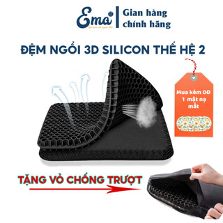 Đệm ngồi 3D Silicon cao cấp - Có vỏ chống trượt - Chống đau mỏi trĩ, xương cụt, thâm mông
