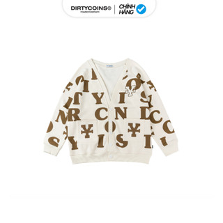 Áo khoác DirtyCoins Print Cardigan - Ivory/Brown