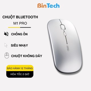  Chuột không dây Bluetooth văn phòng PM1 BINTECH ko tiếng click sạc 1 lần dùng 8 tuần cho laptop MCBook PC Tablet PAD 