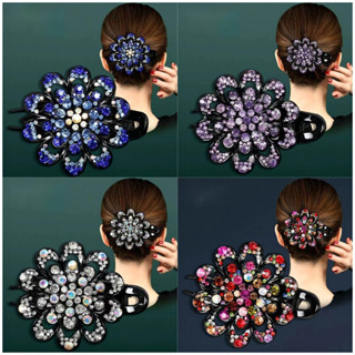 Kẹp tóc mỏ vịt đính đá hình hoa cao cấp sang trọng cho tuổi trung niên làm quà tặng mẹ