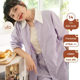 Set sơ mi dài tay + shorts kẻ Kumi - ufo.thebasic