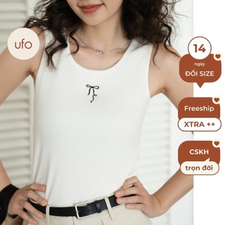 Áo tanktop thun gân lạnh thêu nơ - Bowy Tanktop - ufo.thebasic