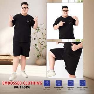 Bộ Thun Nam Bigsize 80-140kg AKYOO Cao Cấp, Chất Liệu Cotton Co Giãn, Thoáng Mát, Akyoo Bigsize- AT-ST  DEN BO A1