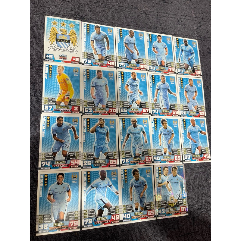 [ Manchester City ] Full Set Thẻ Cầu Thủ Bóng Đá Match Attax & Panini CLB Manchester City ManC