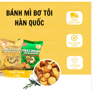 Thùng 12 Gói Bánh mì sấy bơ tỏi Hàn Quốc Garlic Snacks 120gr