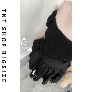 ĐẦM BIGSIZE NHÚN CHỈ THÂN THẮT NƠ [TNT SHOP BIGSIZE 60KG 90KG]