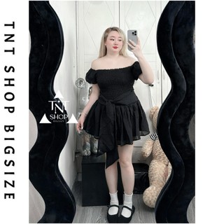ĐẦM BIGSIZE NHÚN CHỈ THÂN THẮT NƠ [TNT SHOP BIGSIZE 60KG 90KG]