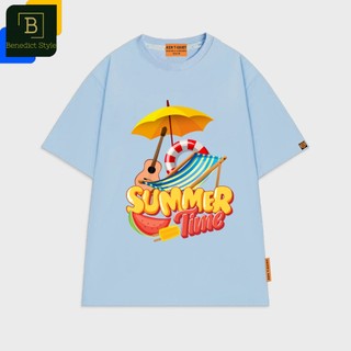 Áo thun tay lỡ unisex in họa tiết ghế bố đàn guitar cây dù miếng dưa hấu cây kem mùa hè summer time shirt BND944