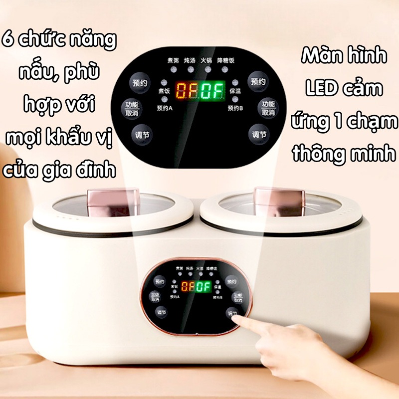 Nồi cơm điện đa năng , nồi điện 2 ngăn , nồi điện mini 2 ngăn đa chức năng mới, nồi điện nấu ăn 2 ng