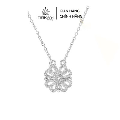 Dây Chuyền Bạc Trái Tim Ghép Hình Cỏ 4 Lá - Minh Canh Jewelry