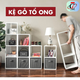 Kệ sách để đồ đa năng, kệ tổ ong nhiều tầng trang trí giá rẻ, kệ gỗ bền đẹp dễ dàng lắp ráp - nội thất 75C