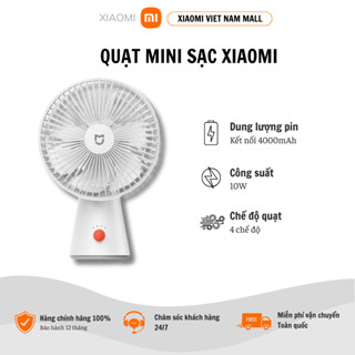 Quạt mini để bàn Xiaomi  quạt sạc nhỏ gọn, pin sạc