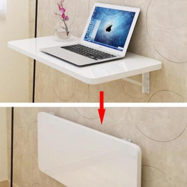 Bàn Làm Việc, Bàn Học Treo Tường Nội Thất Măng, mặt gỗ mdf nhiều kích thước, đã bao gồm 2 ke gấp gọn | BigBuy360 - bigbuy360.vn