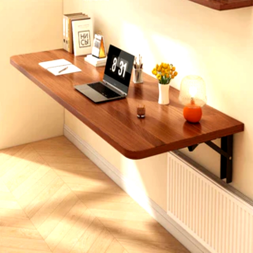 Bàn Làm Việc, Bàn Học Treo Tường Nội Thất Măng, mặt gỗ mdf nhiều kích thước, đã bao gồm 2 ke gấp gọn | BigBuy360 - bigbuy360.vn