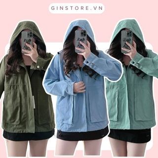 Áo Khoác Kaki  Wash Leo | Có Nón | GinStore