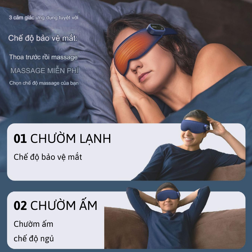 Máy Mát Xa Giảm Mỏi Mắt  Mắt Joou E23 Chế Độ Chườm Ấm Chườm Lạnh Thư Giãn Mắt Giảm Mỏi Sau 10 Phút