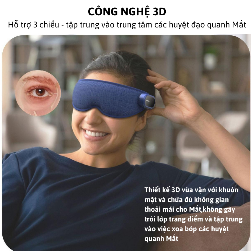 Máy Mát Xa Giảm Mỏi Mắt  Mắt Joou E23 Chế Độ Chườm Ấm Chườm Lạnh Thư Giãn Mắt Giảm Mỏi Sau 10 Phút