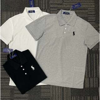 Áo polo nam nữ cổ bẻ RLX cotton gai cá sấu thêu logo ngựa ngực dáng đơn giản basic