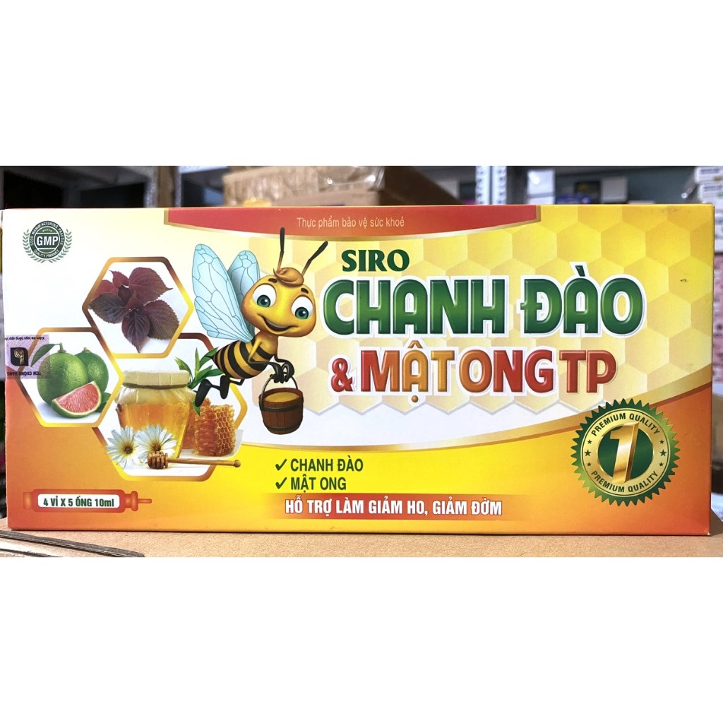 Siro Chanh đào mật ong TP Siro ong vàng gói giảm ho, giảm viêm họng hết khò khòe