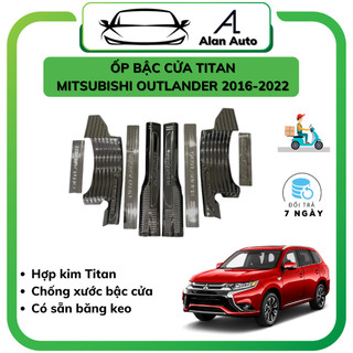 Ốp bậc cửa xe Mitsubishi Outlander 2016-2023,Nẹp bước chân Chất liệu Titan, chống xước bậc cửa