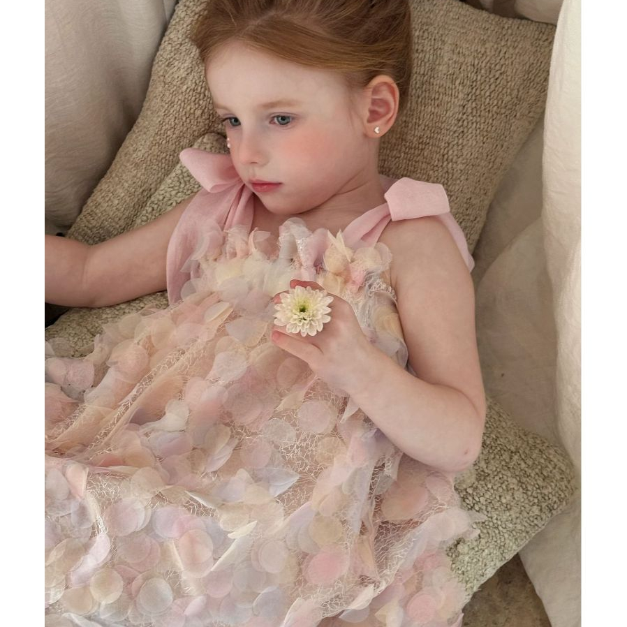 April bebe - Otaly Váy dây nàng thơ mùa hè màu hồng phấn cho bé gái công chúa